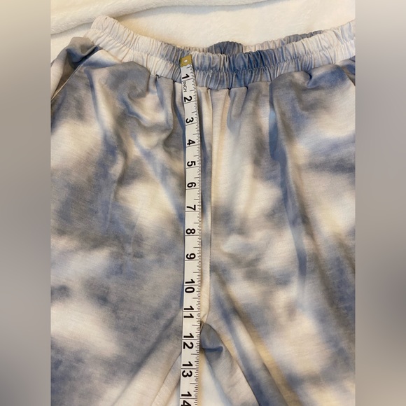 Romantichub Blue Tie Dye Lightweight Jogger Sweatshirt Athleasure  PJ/Lounge Set - Picture 5 of 7